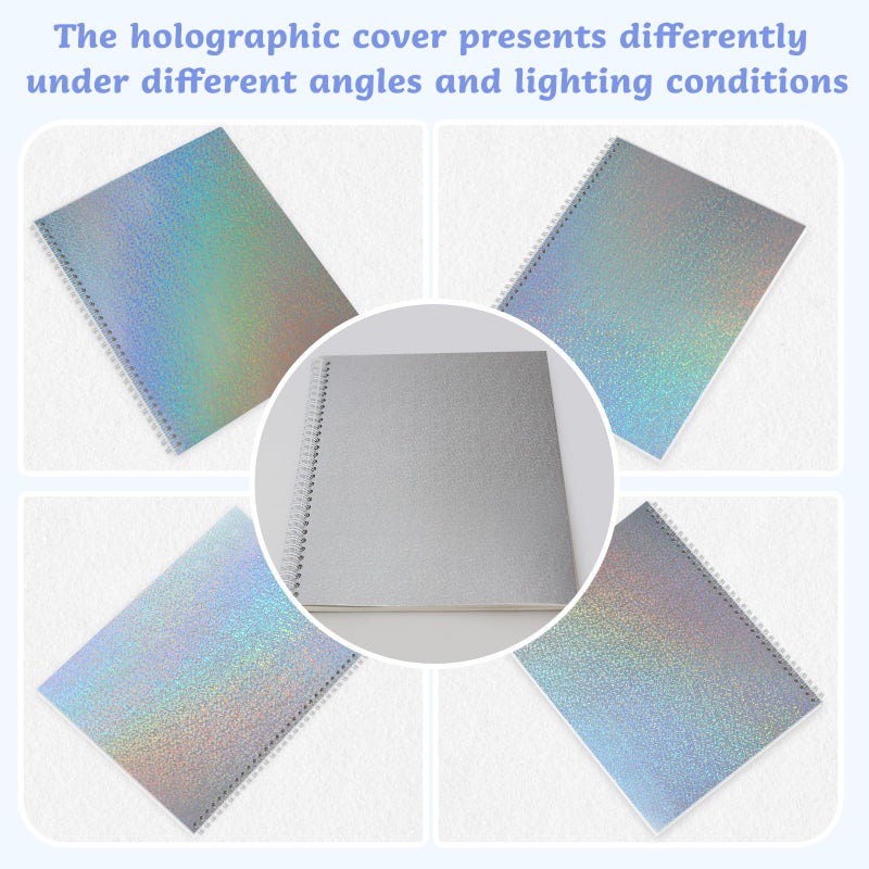 Dajino Large Reusable Sticker Book Collecting Album 8.5Ã—11 Inch Sticker Storage Collection Organizer Book for Adult with 40 Sheets Letter Size Blank Release Paper and Holographic Cover (Dot) - Image 2