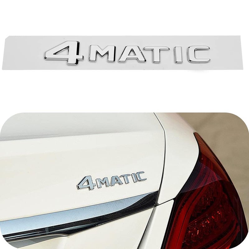 LDYFC 4Matic SilverChrome Auto Trunk Door Fender Bumper Badge Decal Emblem Adhesive Tape Sticker Compatible for All MerCEDESBenz Accessories Silver