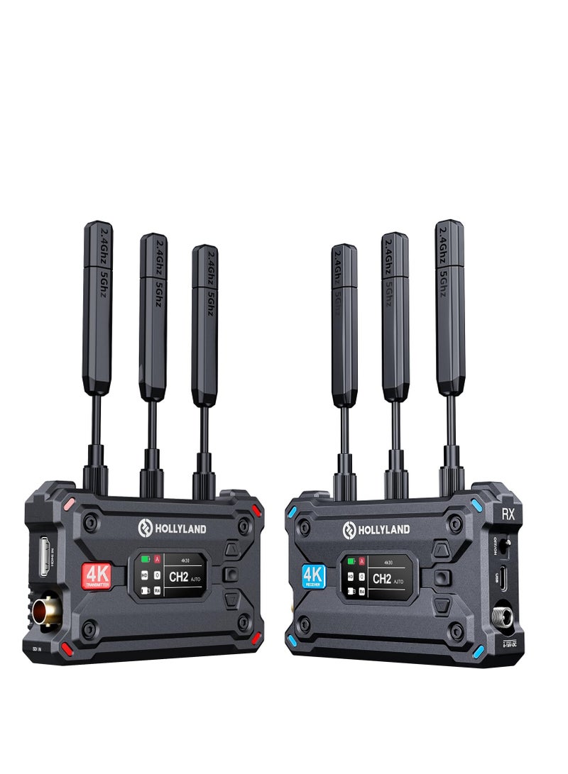هولي لاند Hollyland Pyro S Wireless HDMI & SDI Video Transmission System, Auto Dual-Band Hopping, 4K30/1080p60 1300ft Los Range 50ms Latency, Smart Channel Scan, Up to 4 Receiver, UVC Live Stream (1TX+1RX) - Image 1