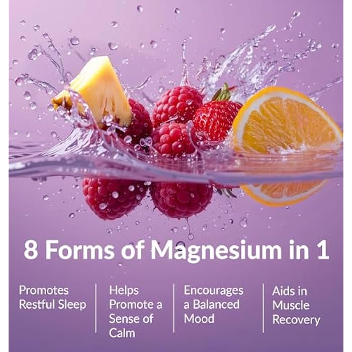 BIOptimizers Magnesium Breakthrough Drink - 8 Forms of Magnesium, Electrolytes, Sleep Health, Stress, Muscle Recovery, Heart Support | Glycinate, Citrate, Malate - Fruit Punch - Image 2