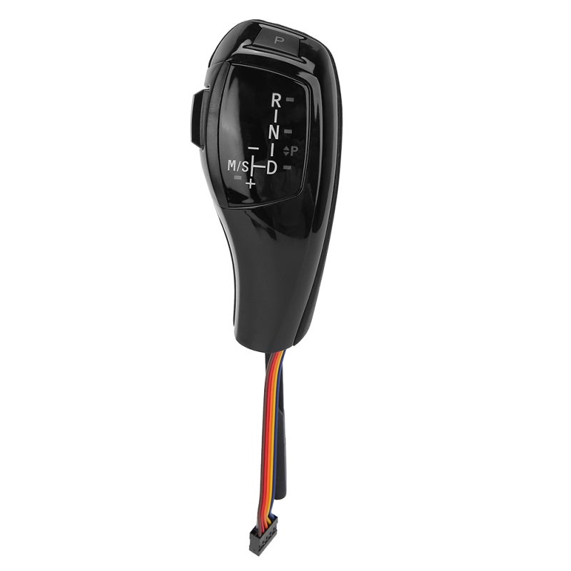 Gear Shift Electronic Shift Knob for BMW Glossy Black with LED Position Indicator - Leather Back Design Gear Lever for Later Versions - Image 2
