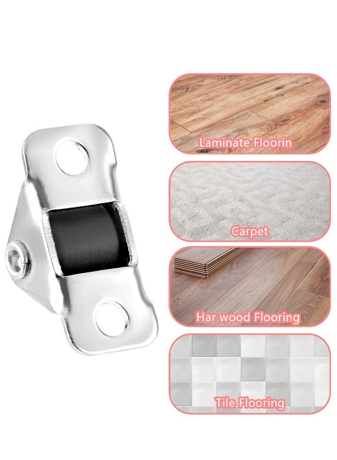 4 Pack Mini Caster Wheels for Furniture, Little Rubber Rolling Wheels with Steel Top Plate Metal Fixed Plate Rubber Low Profile Caster Wheel for Small Appliances DIY Project - Image 4