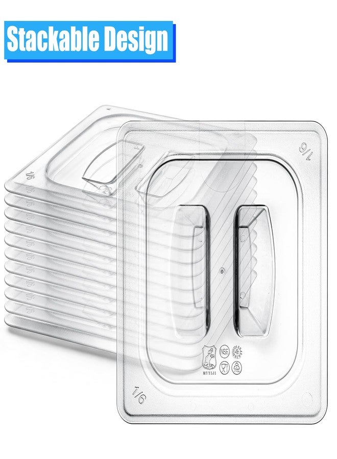Bekith 12 Pcs 1/6 Size Polycarbonate Food Pan Lids, Hotel Pan Lid Restaurant Clear Food Storage Container Covers for Prep Tables, Buffet, Salad Bar, Commercial & Kitchen, Dishwasher & Freezer Safe - Image 5