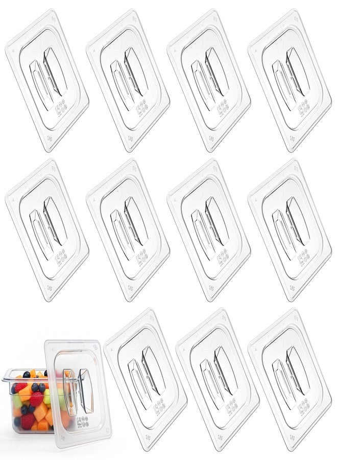 Bekith 12 Pcs 1/6 Size Polycarbonate Food Pan Lids, Hotel Pan Lid Restaurant Clear Food Storage Container Covers for Prep Tables, Buffet, Salad Bar, Commercial & Kitchen, Dishwasher & Freezer Safe - Image 1