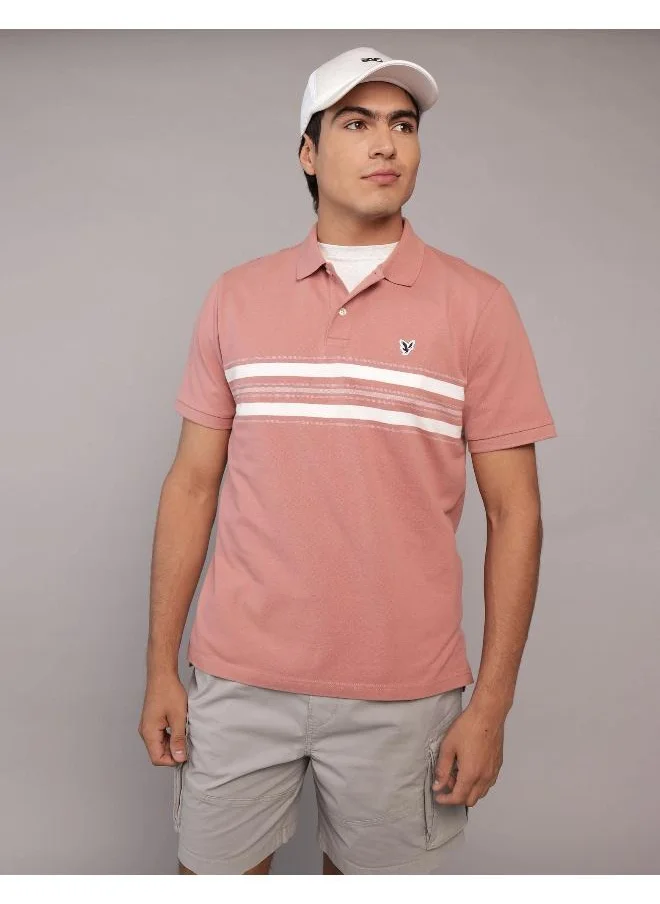 American Eagle AE Flex Pique Striped Polo Shirt