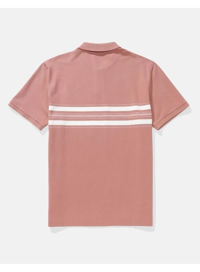 American Eagle AE Flex Pique Striped Polo Shirt
