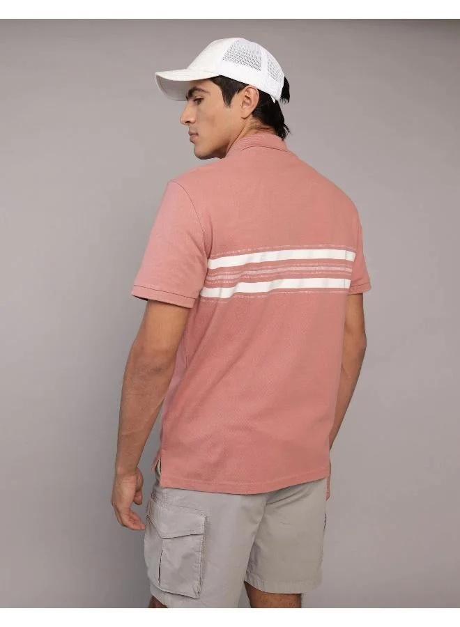 American Eagle AE Flex Pique Striped Polo Shirt