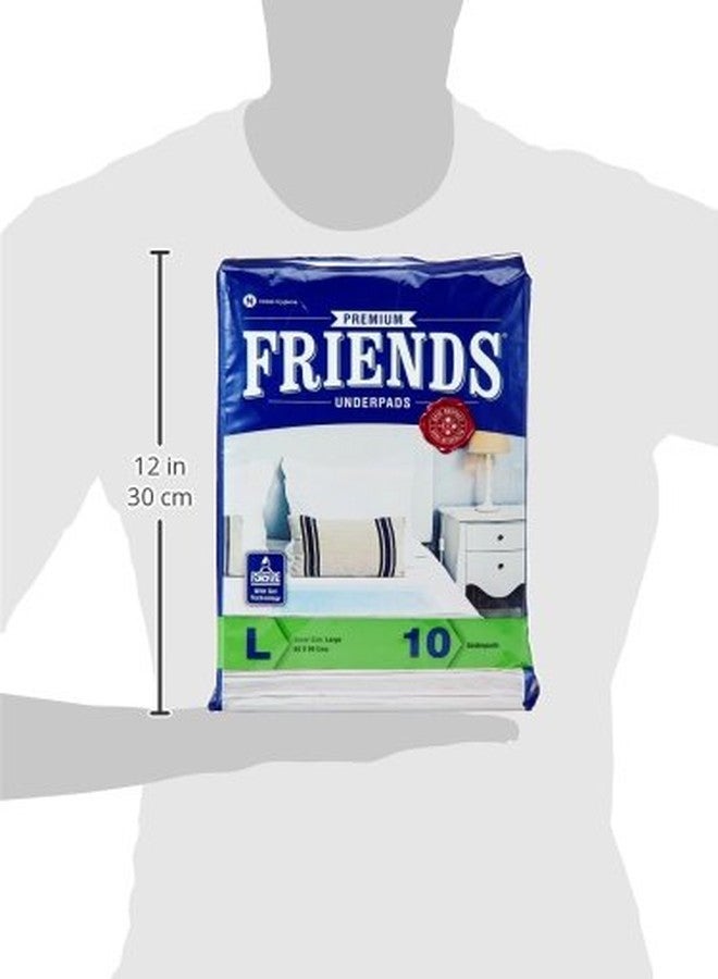 Friends Premium Large Disposable Underpads for Adults (60x90 cm) | 10 Count | 2X Highly Absorbent | Gel Lock Technology | Unisex | Extra Soft top Layer | Odour Lock | Anti-Bacterial & Leak- Proof - Image 3