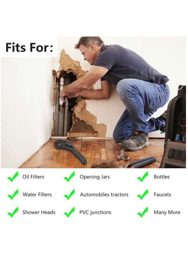 SYOSI مفتاح حزام مطاطي، مفتاح السباكة القابل للتعديل 50 سم للميكانيكيين والسباكين - Image 5