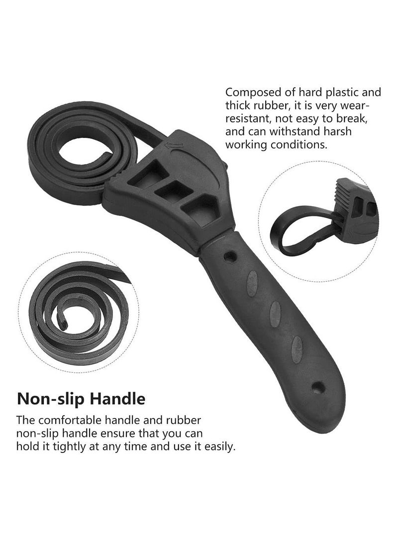 SYOSI مفتاح حزام مطاطي، مفتاح السباكة القابل للتعديل 50 سم للميكانيكيين والسباكين - Image 3