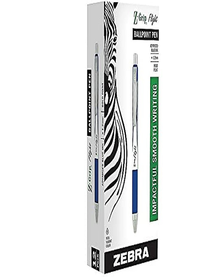 Zebra Technologies Zebra Z-Grip Flight Retractable Ballpoint Pen 1.2 mm, Bold, Blue, Dozen (21920) - Image 2