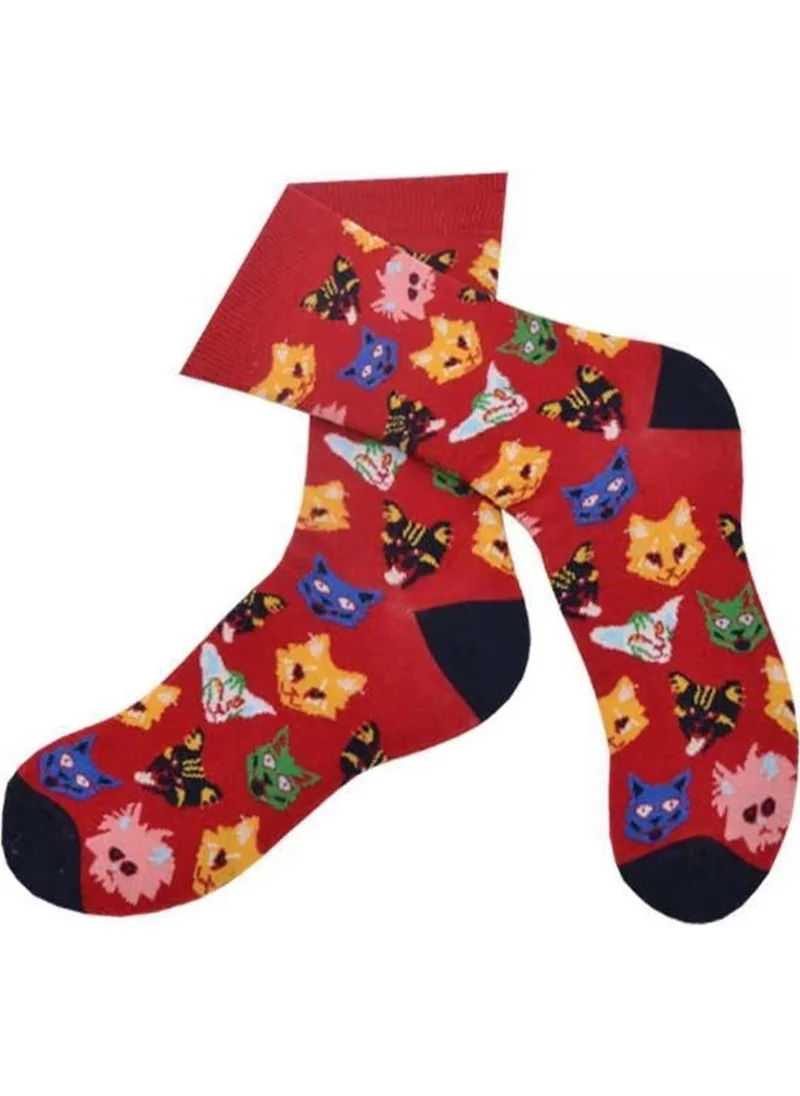 Dode Flora Cat Dog Patterned Socks Men's Long Socks Clb