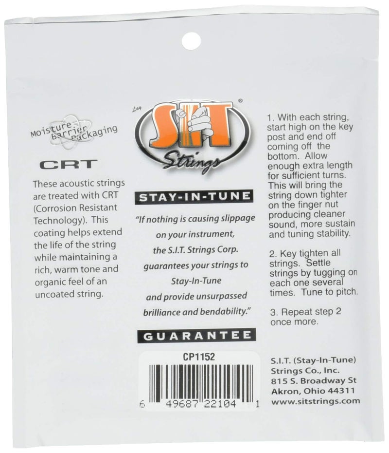 SIT Strings CRT Coated Phosphor Bronze Acoustic Guitar Strings (S.I.T.), Pro Light 11-52, CP1152 - Image 2