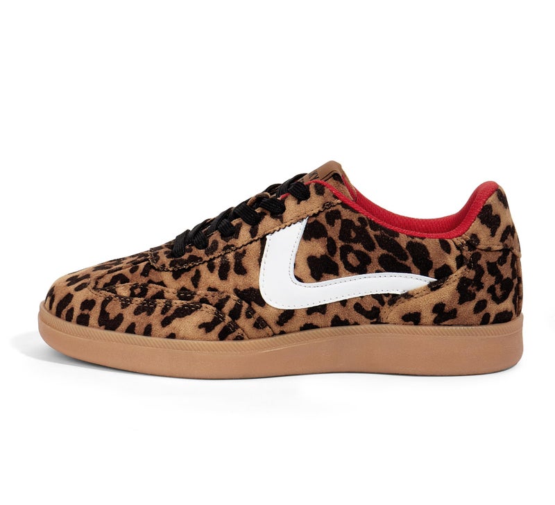 LUCKY STEP Women's Classic Fashion Casual Sneakers Skate Shoes No Slip Lace Up Walking Shoes(6.5 M US Leopard) - Image 1