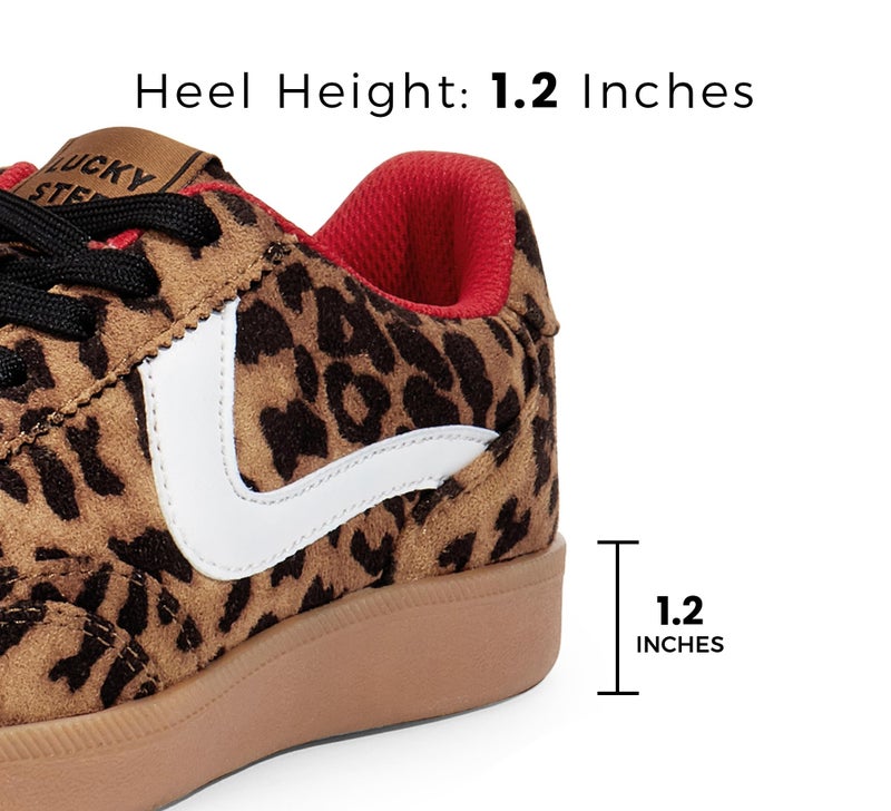 LUCKY STEP Women's Classic Fashion Casual Sneakers Skate Shoes No Slip Lace Up Walking Shoes(6.5 M US Leopard) - Image 4