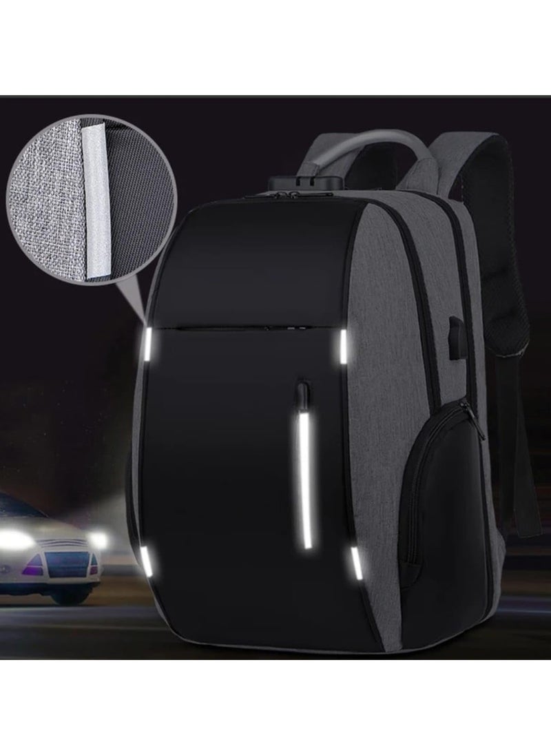 QSHOP Imported Premium Waterproof Laptop Backpack with USB Charging Port and Lock, 15.6 Inch Business Backpacks for Men Women College School Students  - Image 4