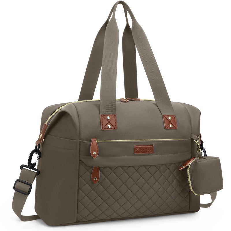 Pritent Diaper Bag Tote Diaper Baby Bags with Pacifier Case Shoulder Straps Stroller Clips Waterproof Large Mommy Maternity Travel Baby Bag for Mom and Dad khaki Medium - Image 2