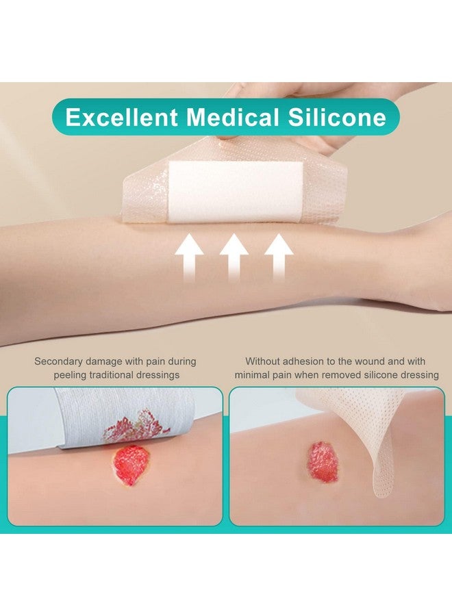 Dimora Dimora Silicone Foam Dressing 3x3 inch with Border 20 Pack, Wound Bandage, Gentle Adhesive Waterproof Pads for Sensitive Skin Wound Care 7.5x7.5 cm - Image 4