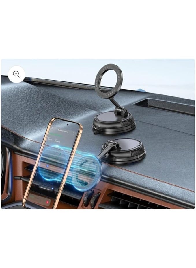 X70 Magnetic Car Phone Holder, Black Aluminum Alloy, Dashboard Mount with 360-Degree Rotation, Universal Compatibility - Black - Image 5