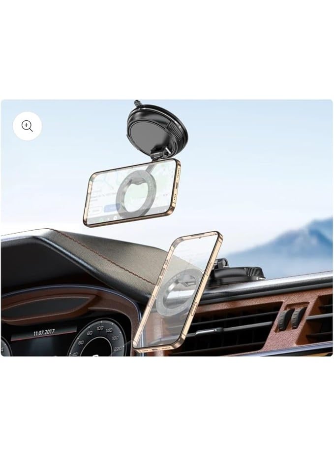 X70 Magnetic Car Phone Holder, Black Aluminum Alloy, Dashboard Mount with 360-Degree Rotation, Universal Compatibility - Black - Image 4