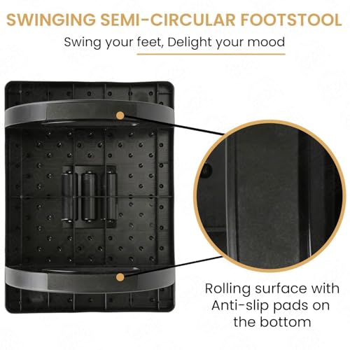 AMIRATE Foot Rest for Office Chair with Acupressure Points and Roller | Ergonomic Footrest for Office Desk | Foot Rest Under Table | Foot Stool for Home, Office Table, and Sofa (Unbreakable, Non-Slip Legs) - Image 5