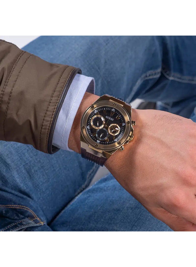 Guess Men's Black Chronograph Silicone Strap Watch - GW0425G1 - Image 5