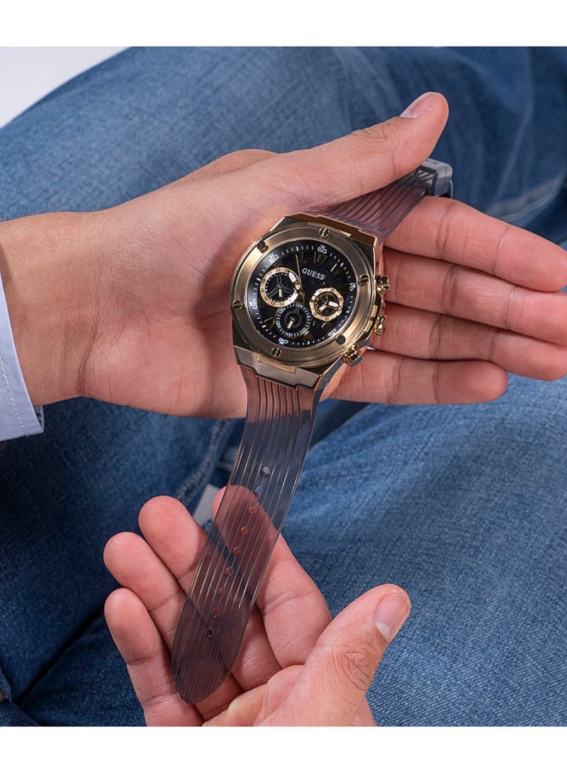 Guess Men's Black Chronograph Silicone Strap Watch - GW0425G1 - Image 4