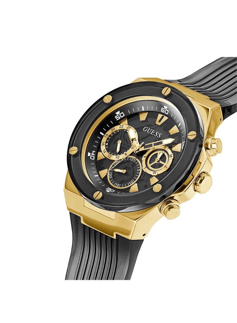 Guess Men's Black Chronograph Silicone Strap Watch - GW0425G1 - Image 2