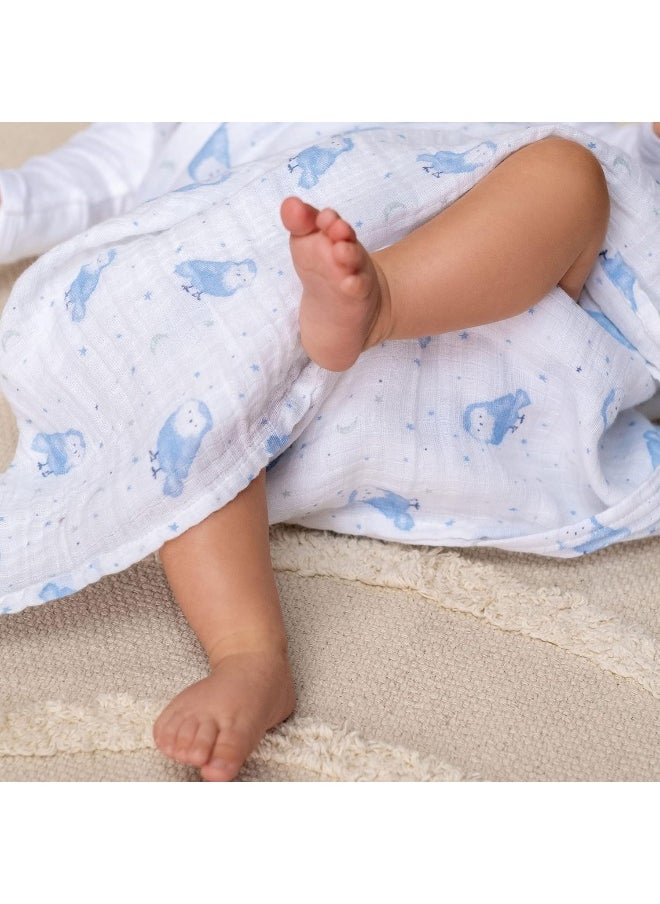 aden + anais Aden + Anais™ essentials cotton muslin 4 pack swaddle blanket time to dream  - Image 5