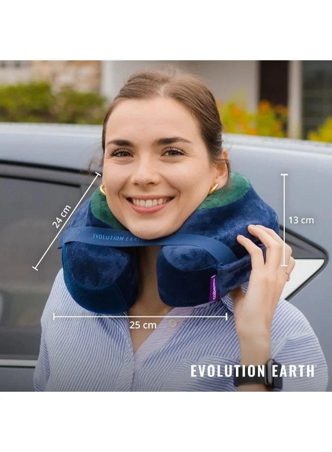 Cabeau Evolution Earth Pillow - Eco-Friendly Memory Foam Neck Pillow with Chin & Neck Support - Wind Grey