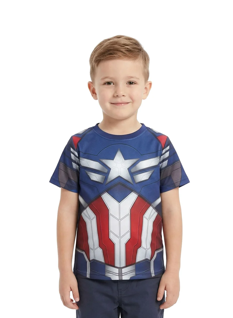 MARVEL Toddler Boys Marvel Captain America Suit Printed T-Shirt