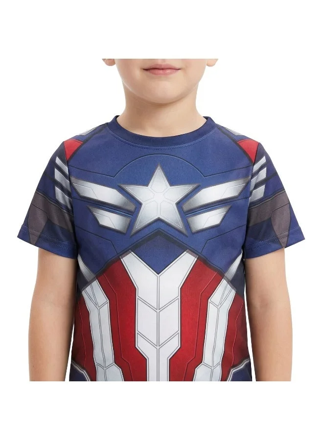 MARVEL  Toddler Boys Marvel Captain America Suit Printed T-Shirt for Kids | Best Price UAE