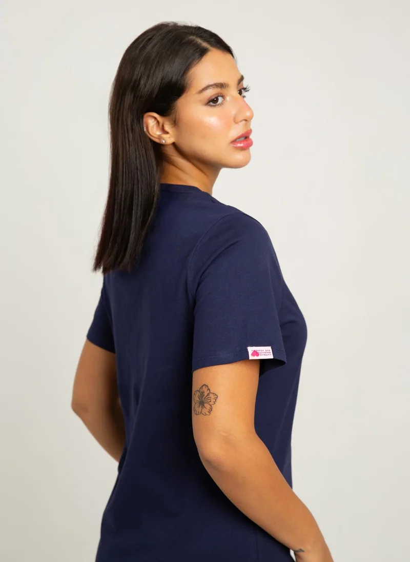 Kaafmeem Navy Long T-shirt Dress