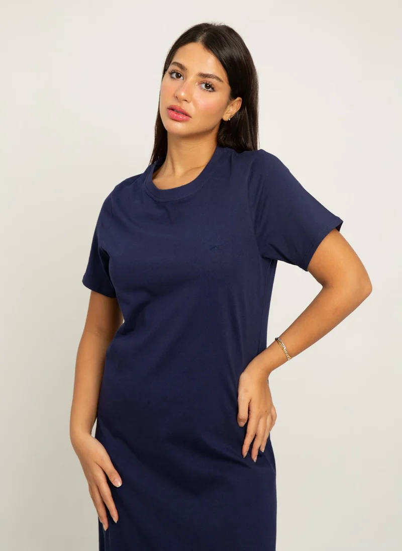 Kaafmeem Navy Long T-shirt Dress