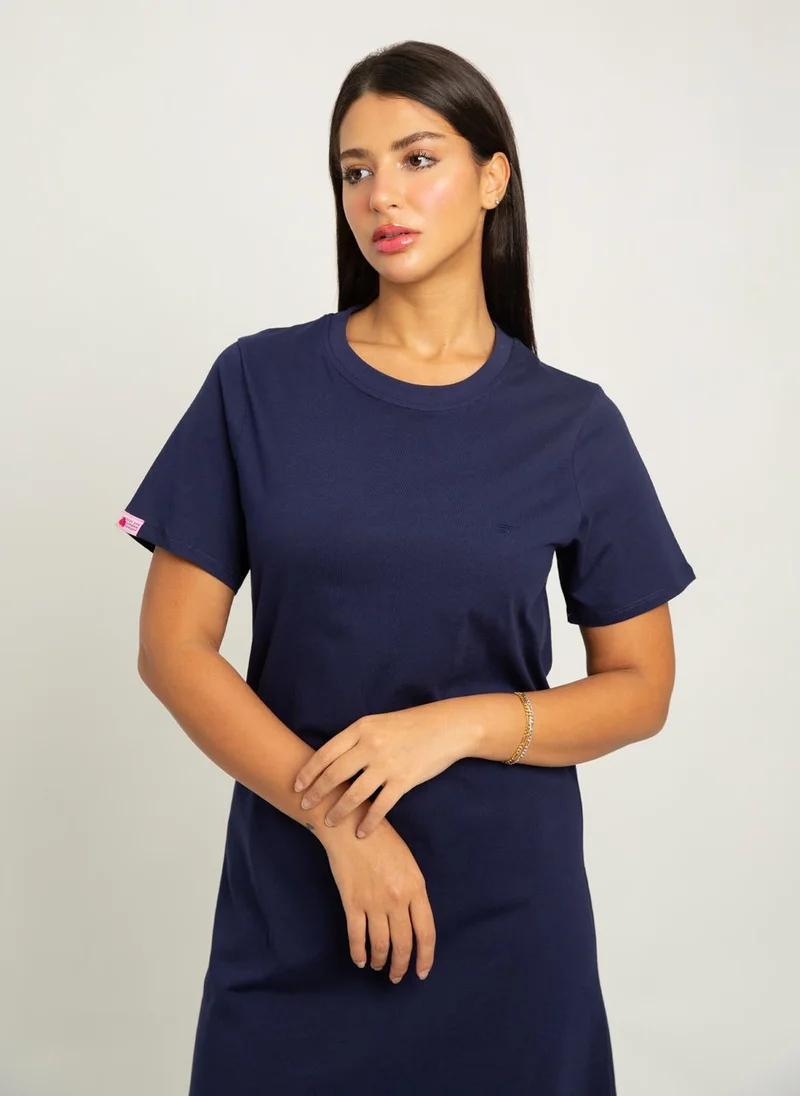 Kaafmeem Navy Long T-shirt Dress
