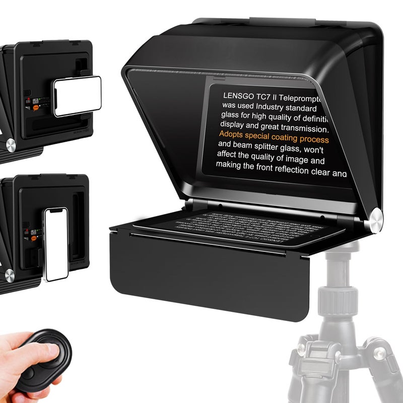 LENSGO Teleprompter for iPhone ipad Smartphone79 Mini Portable Prompter with Remote ControlAPP Compatible with iOSAndroid for YouTube Zoom Twitch Online TeachingVloggerLive Streaming - Image 2
