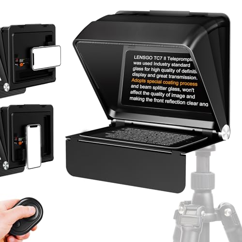 LENSGO Teleprompter for iPhone ipad Smartphone79 Mini Portable Prompter with Remote ControlAPP Compatible with iOSAndroid for YouTube Zoom Twitch Online TeachingVloggerLive Streaming - Image 1