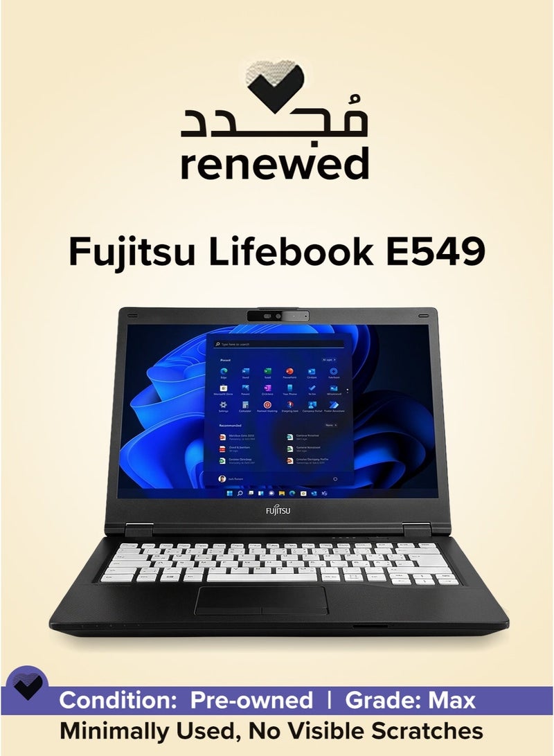 Fujitsu Renewed - LIFEBOOK E549 , Intel® Core i5-8265U , Ram 8GB DDR4 , 256GB SSD M.2 NVMe , Intel® UHD Graphics 620 , 14 inch FHD LED-IPS English/Arabic - Image 1