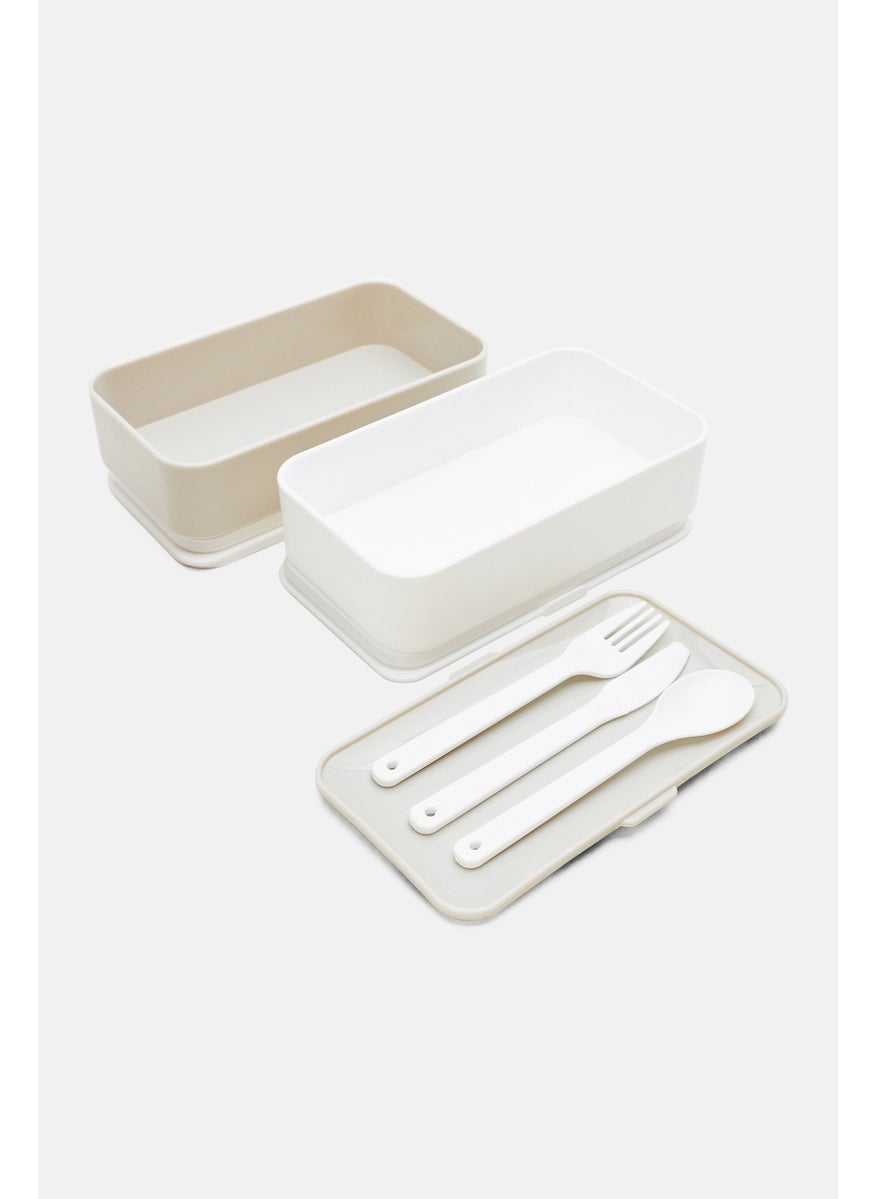 IRIS - Lunch Box Bento With Cutlery, Grey - Image 1