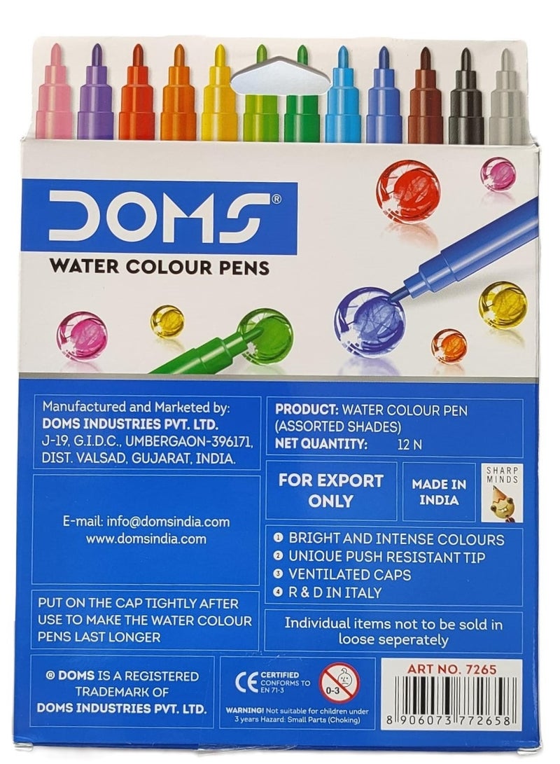 دومس Doms - قلم ألوان مائية أكوا - 12 قطعة - Image 2