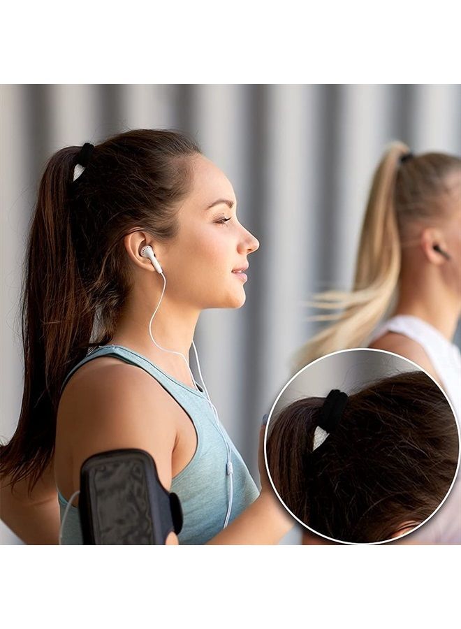 SYGY 100 قطعة من ربطات الشعر السوداء للنساء، عصابات شعر قطنية بدون درزات، ربطات شعر بدون تجعد ولا تسبب ضررًا للشعر السميك الرقيق، حاملات ذيل حصان ناعمة إكسسوارات شعر للفتيات - Image 5
