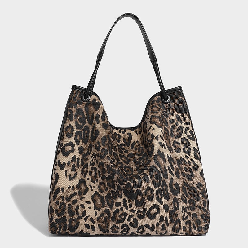 This Year'S Popular Leopard Print Tote Large-Capacity Bag Retro New High-End Versatile Trendy Portable Shoulder Bag - Image 3