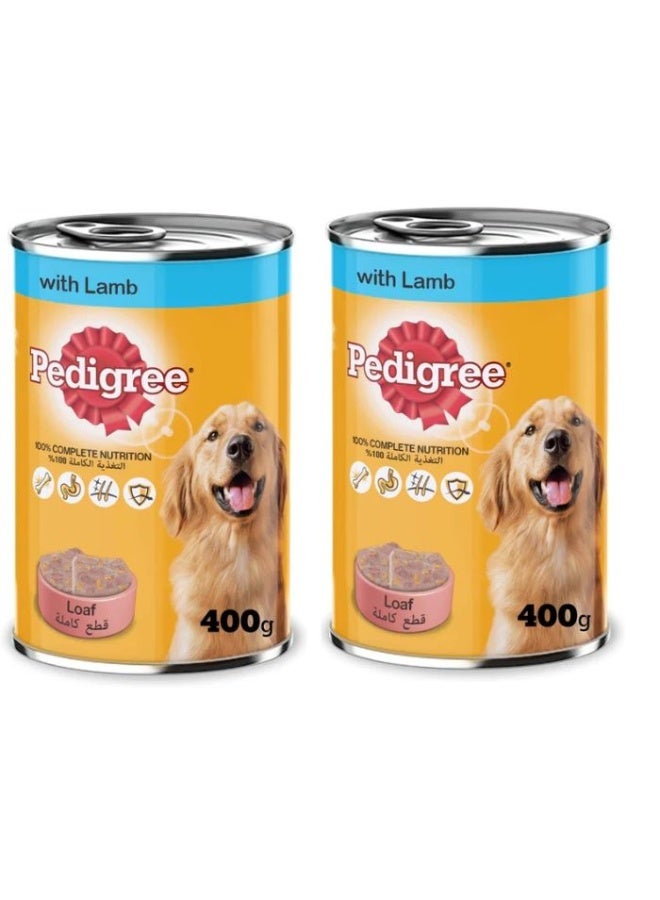 Pedigree Lamb in Loaf Wet Dog Food - 400G PACK OF 2 - Image 1