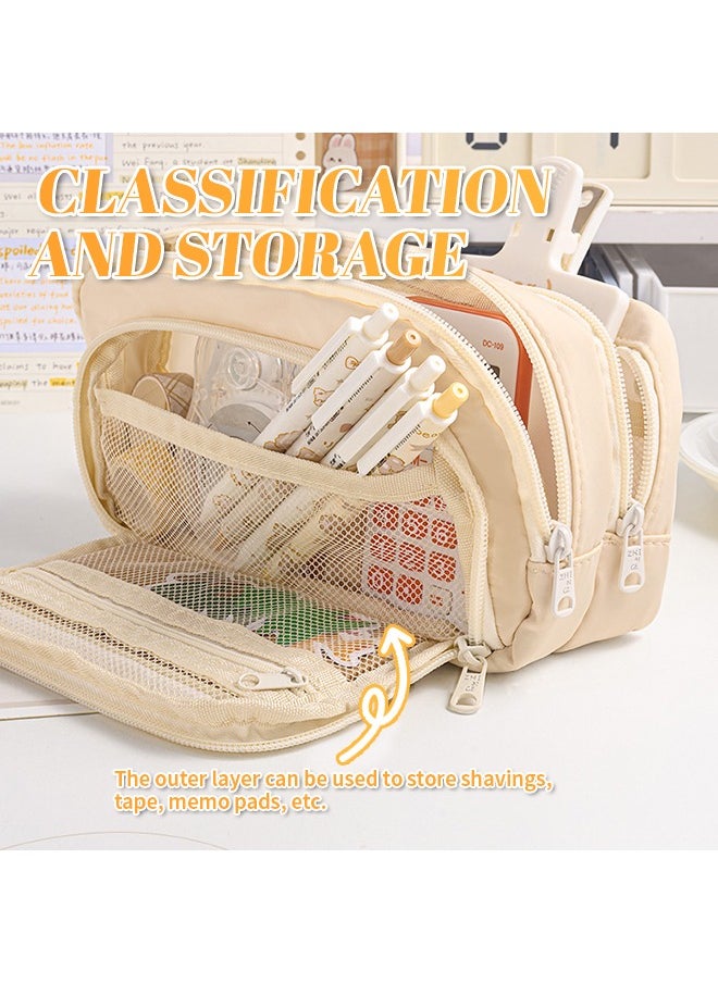 Generic - Large Capacity Pencil Case, Stationery Case with 3 Layers Storage, Suitable for Storing Erasers, Pencils, Rulers, Pens - Image 1