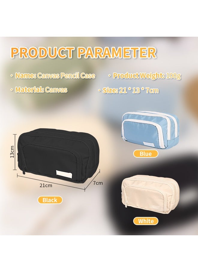 Generic - Large Capacity Pencil Case, Stationery Case with 3 Layers Storage, Suitable for Storing Erasers, Pencils, Rulers, Pens - Image 1