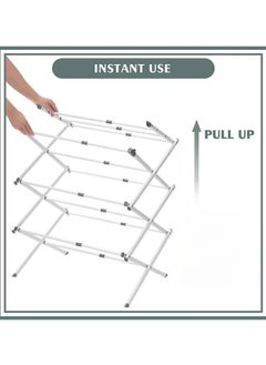 AIWANTO Foldable Drying Rack 3-Tier Portable Adjustable Clothes Rack Clothing Sturdy Durable Dryer Laundry Stand for Indoor Outdoor Balcony  - Image 4