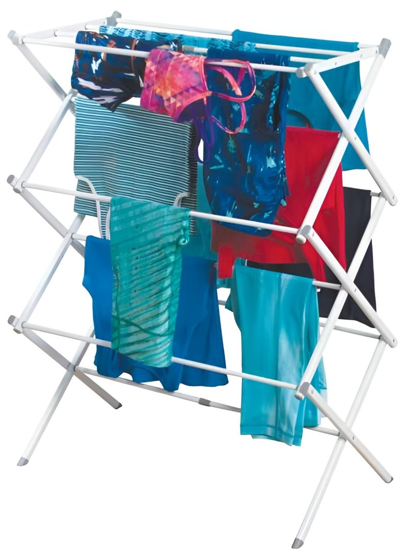 AIWANTO 3-Tier Foldable Drying Rack for Clothes Portable, Adjustable & Sturdy Laundry Stand for Indoor & Outdoor Use Durable Space-Saving Clothes Dryer for Balcony/Home  - Image 1