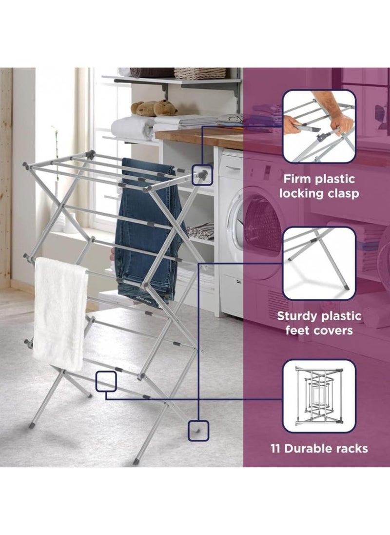 3-Tier Clothes Drying Rack Portable Foldable Adjustable Clothes Rack Air Drying Clothing Sturdy Durable Clothes Dryer, Laundry Drying Stand for Indoor, Outdoor, Balcony - pzsku/ZB36F4D285B770417E075Z/45/_/1739796809/2e345110-76e0-4f73-b892-2ba8a58a5e6b