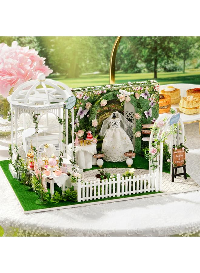 Bluejw Expected To Meet Wedding Scene Model Wedding Gift Diy Hand Assembled Wooden Wedding Model Landscape Hut - Image 5