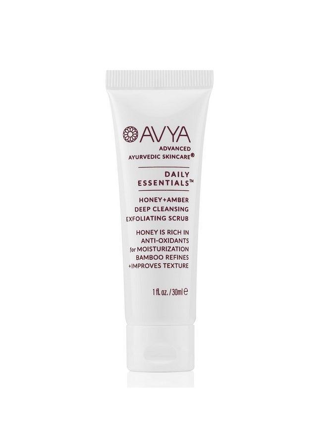AVYA Skincare - Avya Honey + Amber Exfoliating Scrub (Travel Size 1 Fl Oz) Deep Cleansing With Honey'S Antioxidant Power And Bamboo For Refined Texture And Intense Moisturization - Image 1